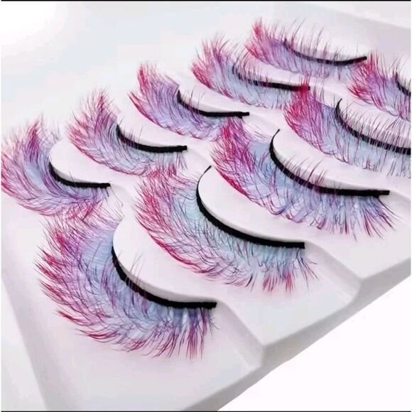 Dolls Kill Other - NWOT Set of 5 Ombre Teal Magenta Lashes